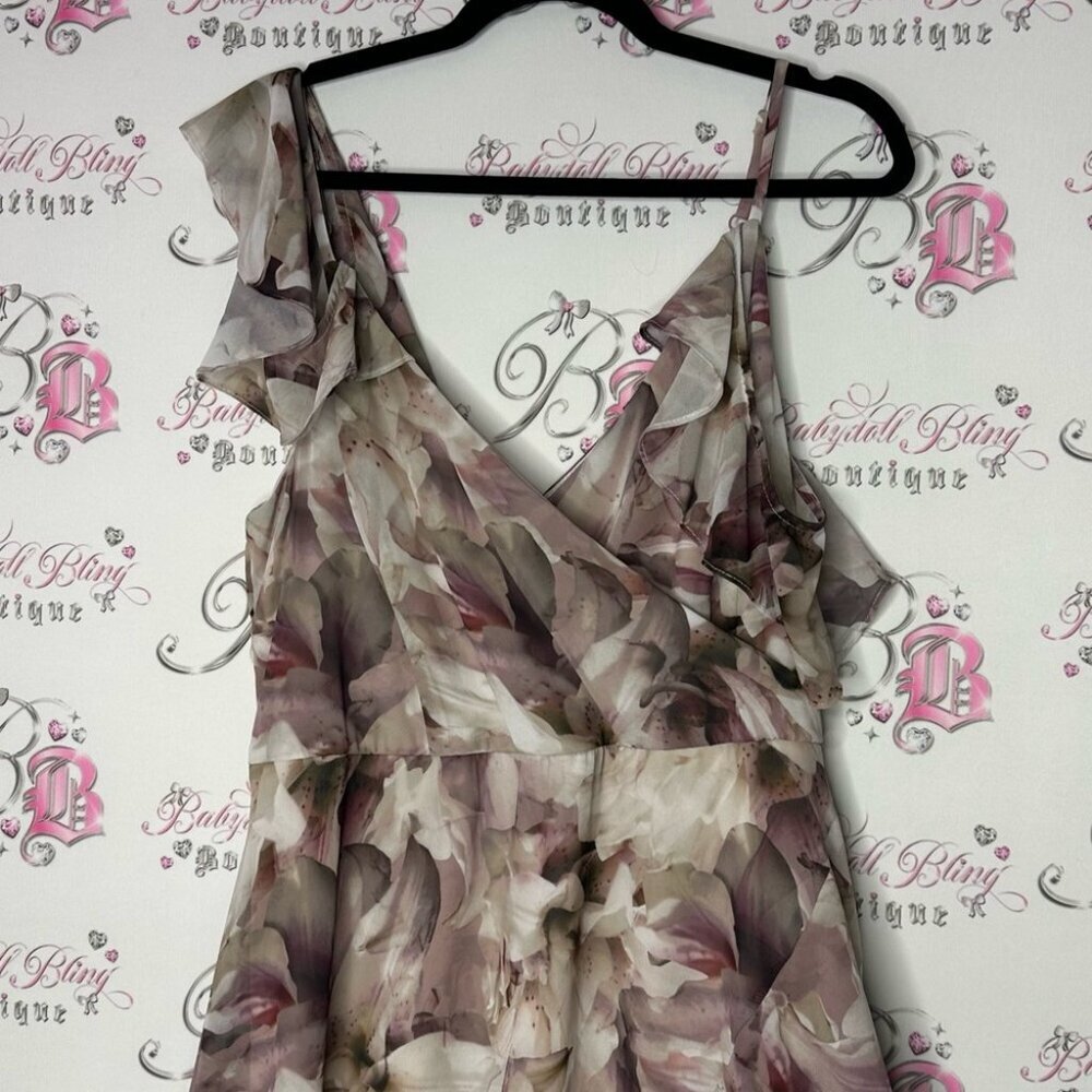 Le chΓ’teau dress watercolor floral flowers zipper zip up sexy flowy Lilly lily - Picture 3 of 11